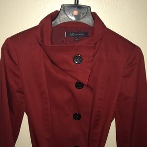 Anne Klein belted red trench coat